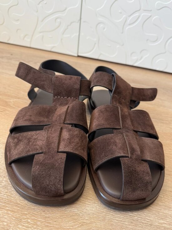 BRAND NEW Suitsupply Brown Suede Sandals in Size 10 main image 4